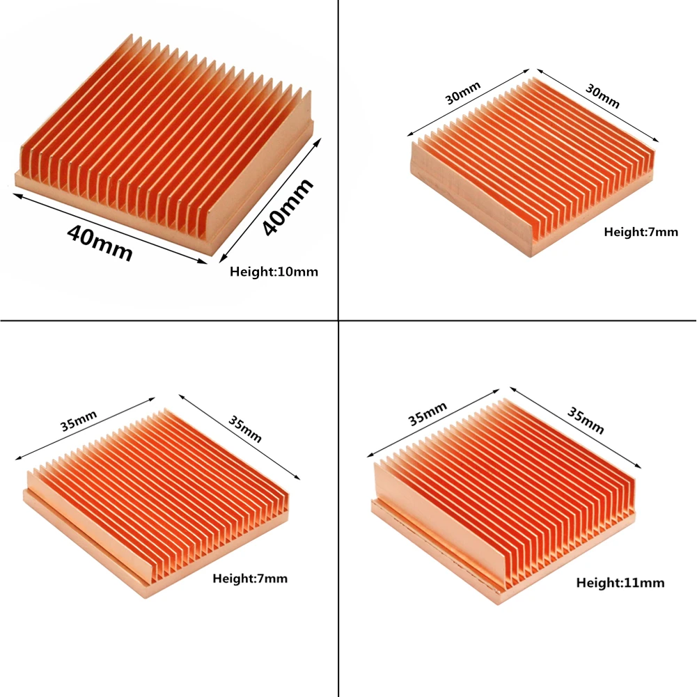Đồng nguyên chất Tản Nhiệt DIY Tản Nhiệt Tản Nhiệt Làm Mát cho Raspberry Pi Điện Tử 3D máy in CHIP IC MOS tản Nhiệt