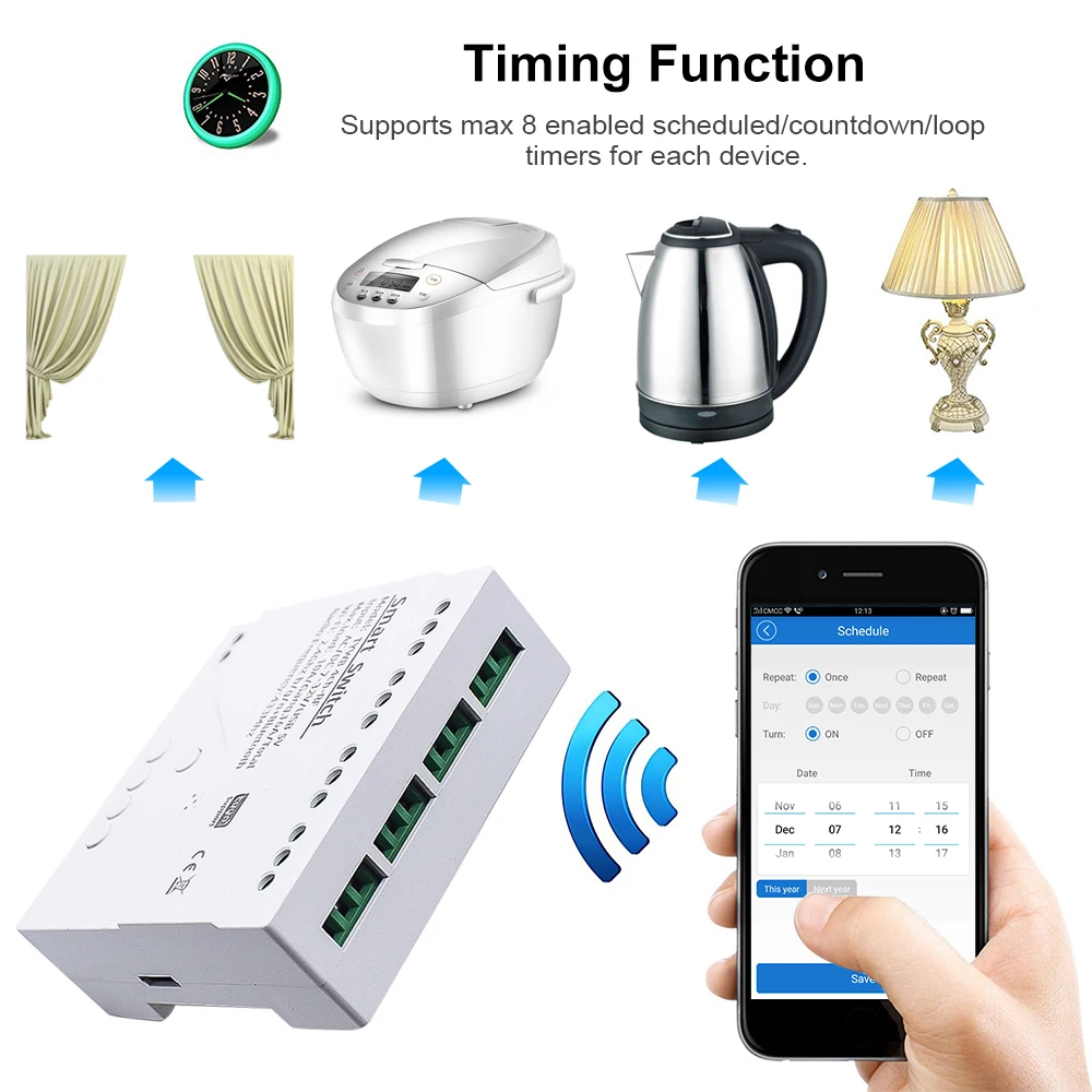 Módulo de interruptor de Motor Wifi inteligente Tuya, 5V, 12V, 24V, 32V, 220V, RF 433, Radio Control remoto, 4 canales, interruptor inteligente tuya, smart life, relé de avance lento para Alexa y Google Home
