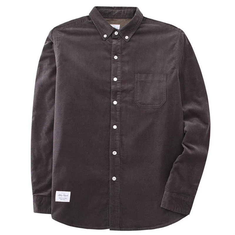 Camicia invernale calda in velluto a coste di cotone da uomo di qualità Camicia termica con fodera in pile spesso Camicia a maniche lunghe con fondo Camicie invernali da uomo