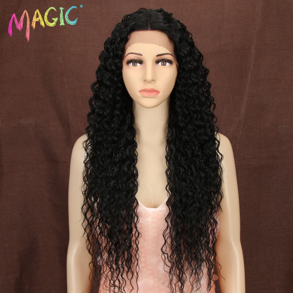 Magic วิกผมสังเคราะห์ลูกไม้ Wave วิกผม Omber วิกผมสีบลอนด์เส้นใยอุณหภูมิสูง Curly ผมวิกผมสําหรับผู้หญิงคอสเพลย์วิกผมลูกไม้ด้านหน้าด้านหน้า