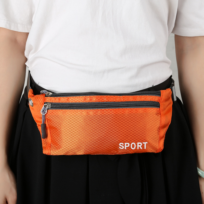 กระเป๋าเอวกีฬาเข็มขัดผู้ชายกระเป๋ากันน้ำ Ultra-Thin Mini Fanny Pack ใหม่ผู้หญิงร้อน Run Light เอวกระเป๋า