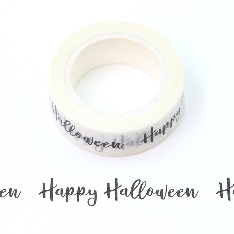 Baru 1 Buah 15MM * 10M Selotip Washi Huruf Karakter Halloween Bahagia Grosir Selotip Alat Tulis Stiker Pita Washi
