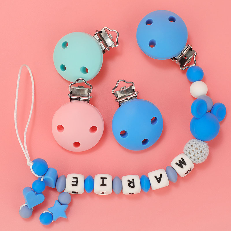 TYRY.HU 5 pièce/ensemble Clips ronds en Silicone bébé sucette Clips support Silicone factice sucette chaîne accessoires sans BPA