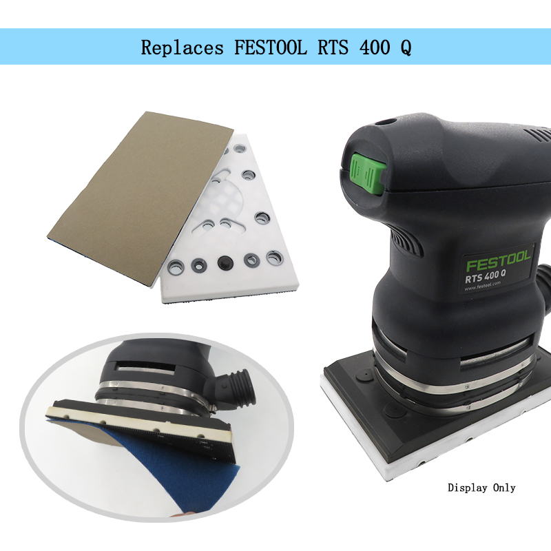 130X80mm Móc & Vòng Lặp Tấm Chà Nhám 12 Lỗ Thay Thế Tấm Festool RTS 400 REQ
