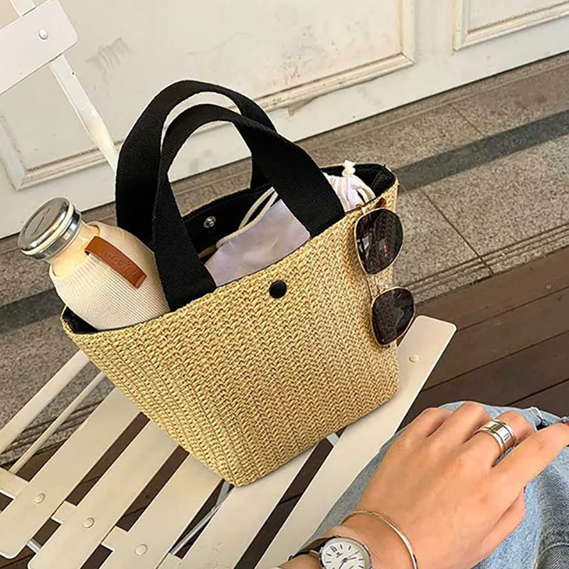 Dép Vento Marea Nữ Ống Hút Túi Cho Bãi Biển 2020 Phong Cách Bohemian Nhỏ Tất Cao Cổ Đan Mùa Hè Ví Và Túi Xách Vacational Xô Túi