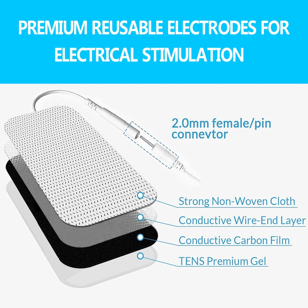 Physiotherapie Zehn-Elektrode ​ Pads Leitfähiges Gel Therapeutischer Pulsdruck Elektrischer Kompex Muskelstimulator Massagepflaster