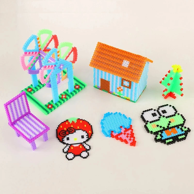 24/72 Màu Sắc Hộp Hama Hạt Đồ Chơi 2.6/5Mm Nhựa Xếp Hình Giáo Dục Trẻ Em 3D Ghép Hình Tự Làm Đồ Chơi Cầu Chì Hạt pegboard Tờ Ủi Giấy