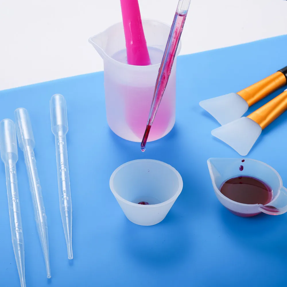 อีพ็อกซี่เรซิ่นทําเครื่องมือ UV EPOXY เรซิ่นหล่อทําเครื่องประดับค้นหาชุดวัดถ้วยกาวถ้วย Dropper กวน Stick เครื่องมือ