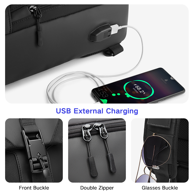 Сумка через плечо мужская, многослойная, водонепроницаемая