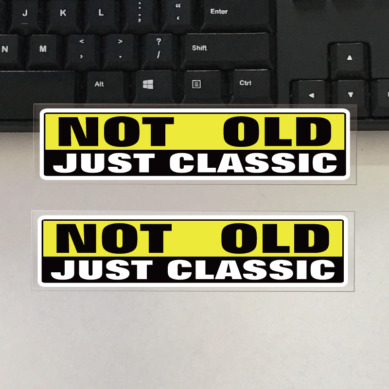 Stiker Mobil Reflektif Tahan Air Decal Teks Klasik Tidak Lama 2 Buah 15Cm X 3.5Cm