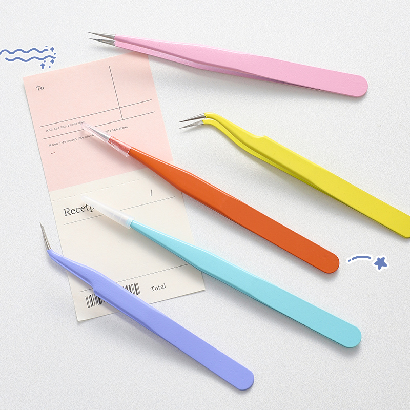 14 wzorów Kawaii śliczne makaroniki kreatywne artykuły papiernicze pęsety DIY naklejki na taśmie Washi gadżet narzędzie wielofunkcyjne pęsety konto ręczne