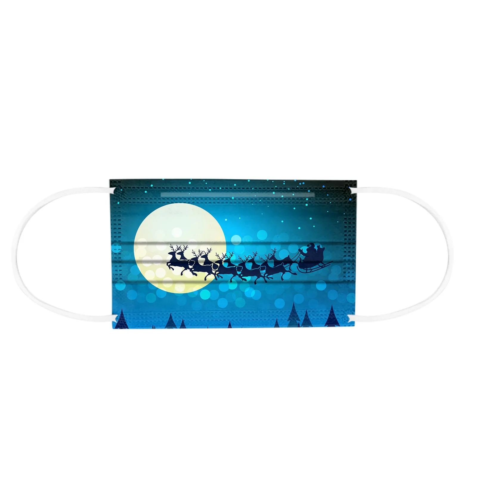 50 Buah Dewasa/Anak-anak Natal Masker Sekali Pakai Uniseks Dicetak Penutup Wajah Lembut 3-Layer Anak Tahan Debu Pm2.5 Masker Earloop Masker