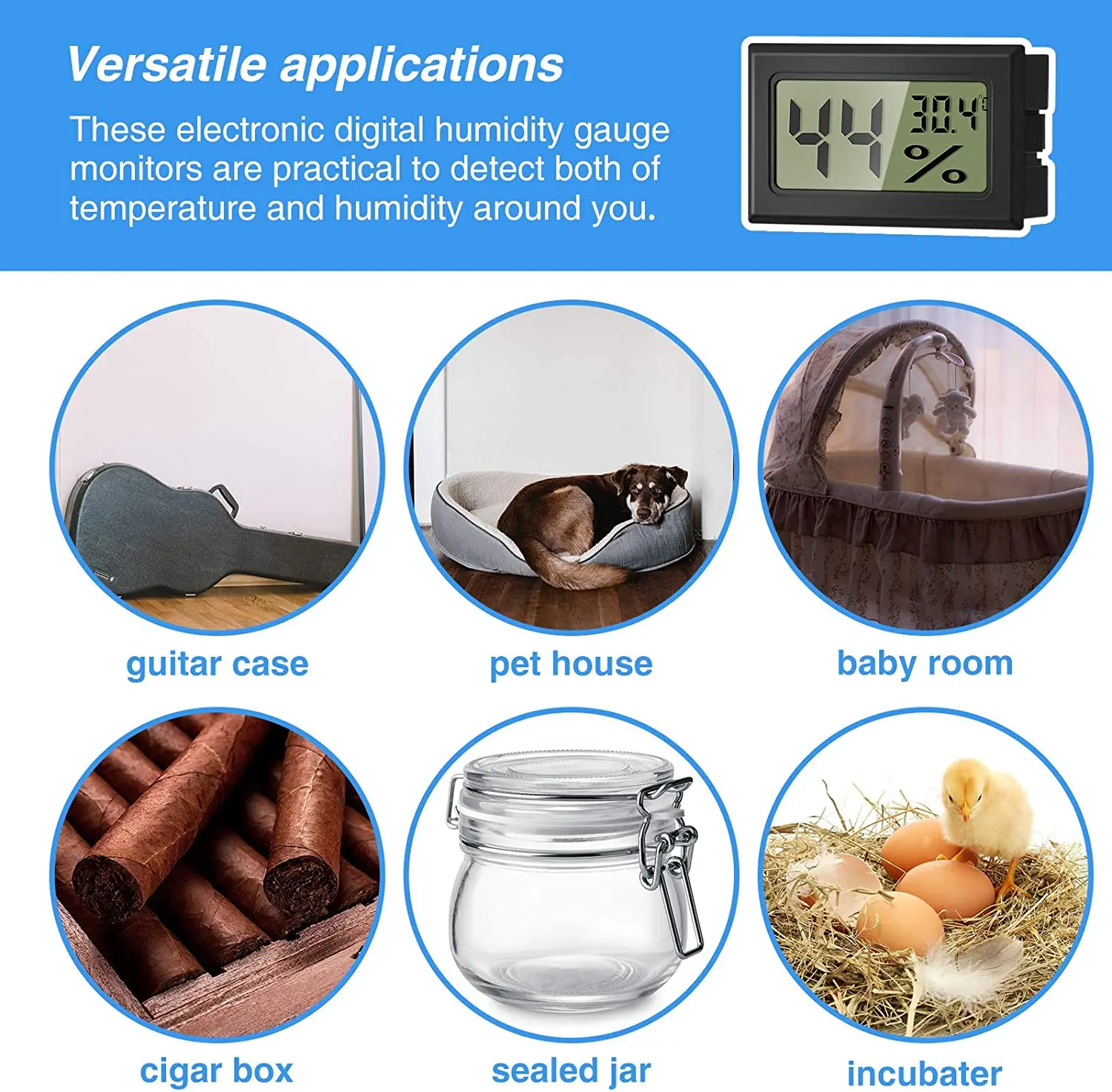 Mini LCD Digital Thermometer Hygrometer Temperature Indoor Convenient Temperature Sensor Humidity Meter Gauge Instruments Cable