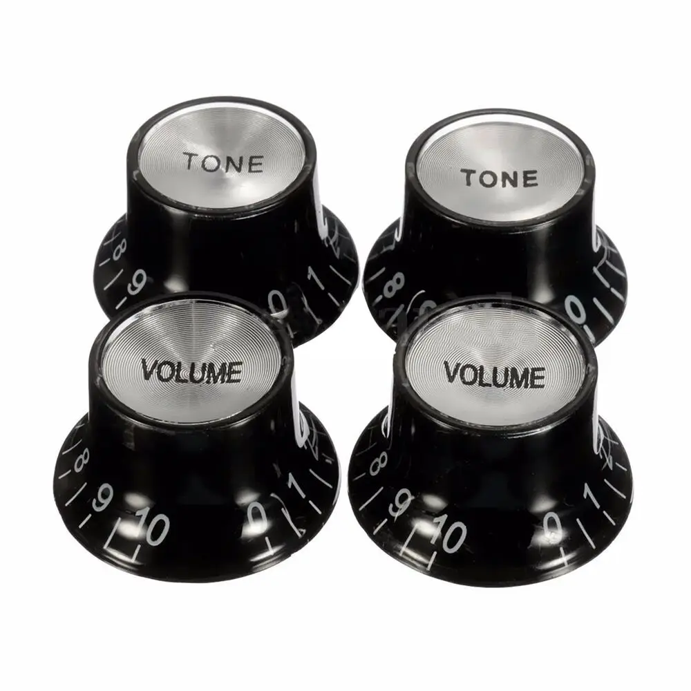 4 chiếc Đàn Guitar Nón Cao Tốc Độ Nút Điều Khiển 2 Tập & 2 Tông Màu Bạc Chuông cho LP SG Đàn Guitar