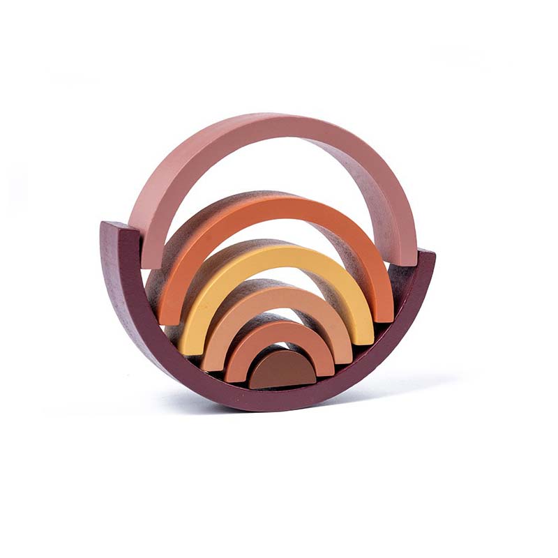 เด็กใหม่ Montessori Arch Bridge Rainbow Building Blocks ของเล่นไม้เด็ก Early Education สีความรู้ความเข้าใจบล็อกของเล่น