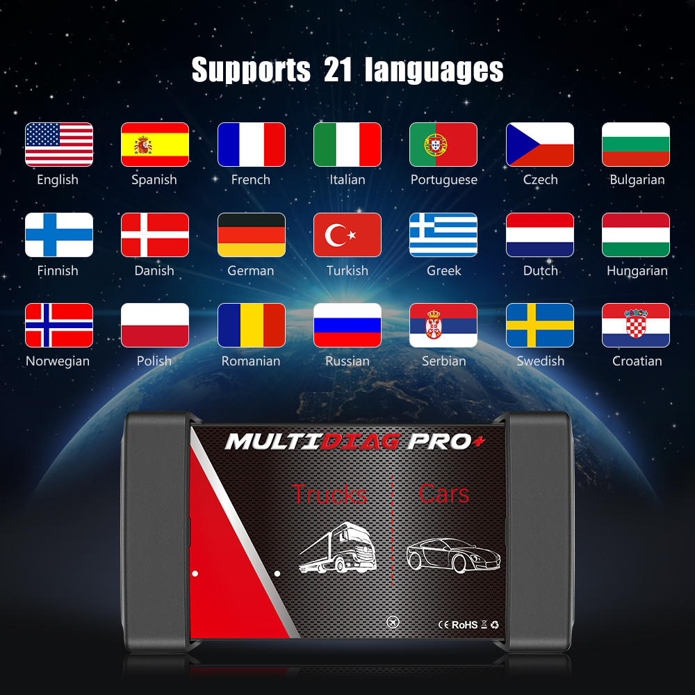 2024 Nieuwe Multidiag Pro Bluetooth OBD2 Scanner TCS PRO VCI V3.0 2 STB Wit NEC Relais Real 9241A Auto Vrachtwagen Diagnostic tool
