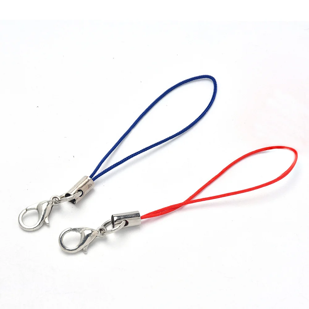 50 Stück schwarzes Band Charm Cord Lanyard Lariat Strap Cords Karabinerverschluss Seil Schlüsselanhänger Haken Handy Set Charms Schmuck Zubehör