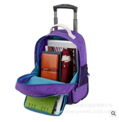 Mochilas com rodas para laptop, à prova d'água, viagem, carrinho, mochila de grande capacidade, para carregar com bagagem
