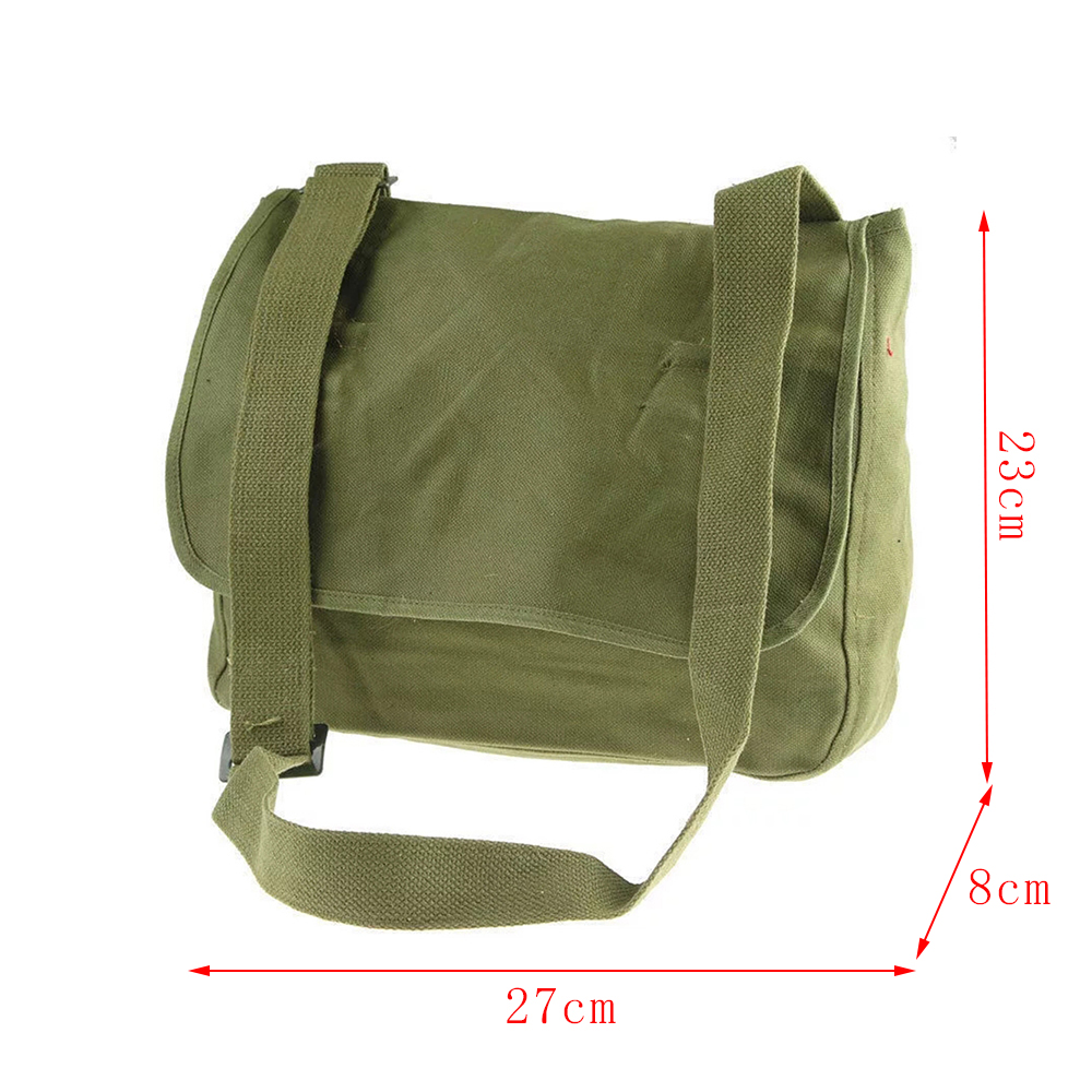 Torba brezentowa Vintage staroświecka mała kurierska torba wojskowa