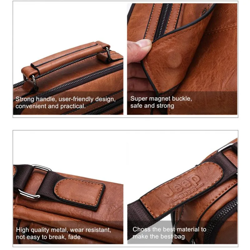 JEEP BULUO herren Umhängetaschen Umhängetaschen Split Leder Handtasche Mode Business Mann Umhängetasche Hohe qualität Tote Heißer