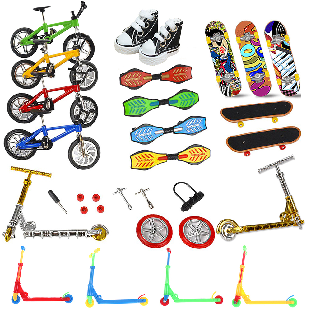 Patín de dedo bicicletas Tech dos ruedas Mini Scooter dedo Bmx juego de bicicleta diapasón zapatos cubierta juguetes niños regalos de cumpleaños