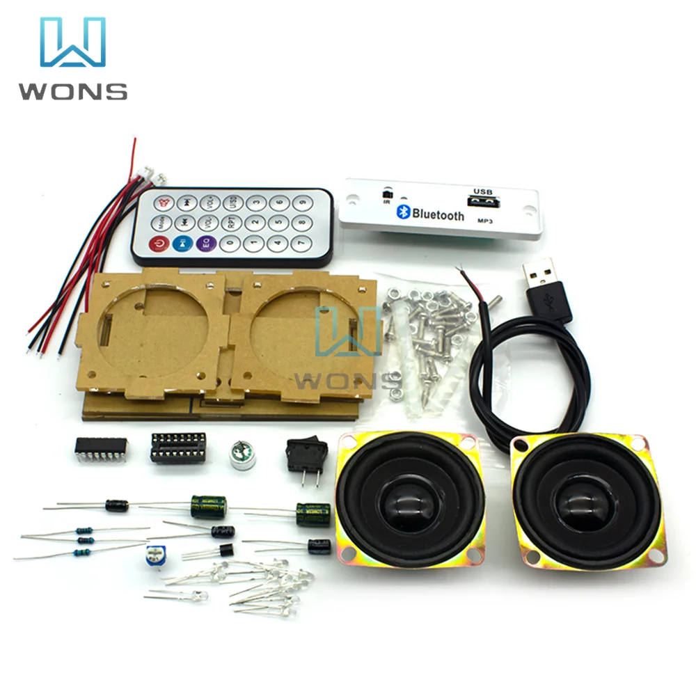 Kit de soldadura electrónica de producción y montaje de altavoces Bluetooth DIY, práctica de enseñanza, Kit electrónico DIY, envío directo al por mayor