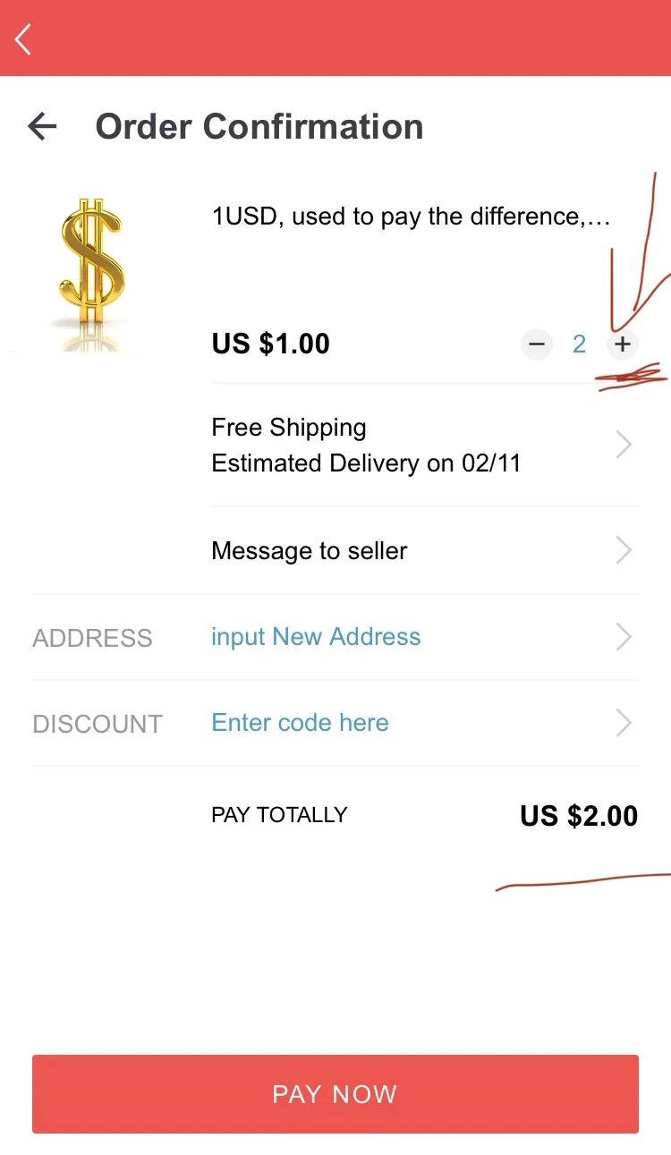 2USD, Used To Pay the Difference