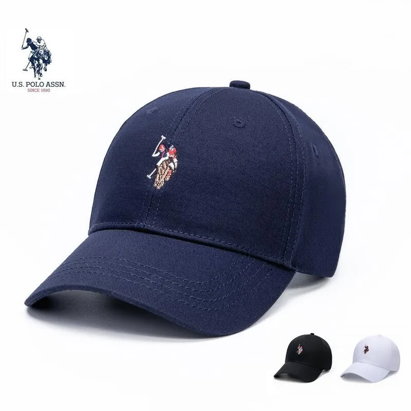 U.S. Áo Thun Polo Assn. Màu Sắc Logo Dày Cứng Đầu Mũ Bóng Chày Nam Nữ Cotton Xuân Thu Tấm Che Nắng Mũ Lưỡi Trai