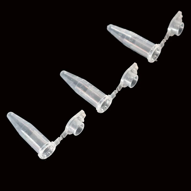 50 pezzi da 0,5 ml provette da centrifuga in micro plastica trasparente da laboratorio con coperchio a scatto, coperchi per contenitori per campioni di laboratorio