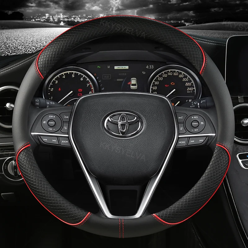 Xe Ô Tô Bọc Vô Lăng Da 38Cm Cho Xe Toyota Corolla Fortuner Sequoia Auris Avensis YARIS Vios Celica 86 Rav4 4 Á Quân C-HR