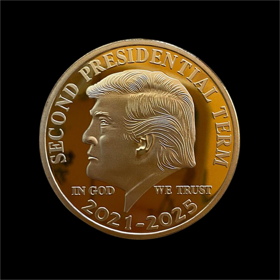 Moneda conmemorativa de oro de Donald Trump de EE. UU., monedas coleccionables "segundo término presidencial 2021-2025 en Dios WE TRUST", 1 ud.