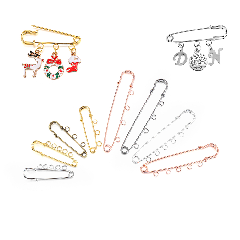 10 Cái/lốc Chốt An Toàn Thổ Cẩm Trống Đế Thổ Cẩm Chân 50/80/90Mm Chân 3/5 Nhẫn Trang Sức Pin trang Sức Làm Tiếp Liệu Accessorie