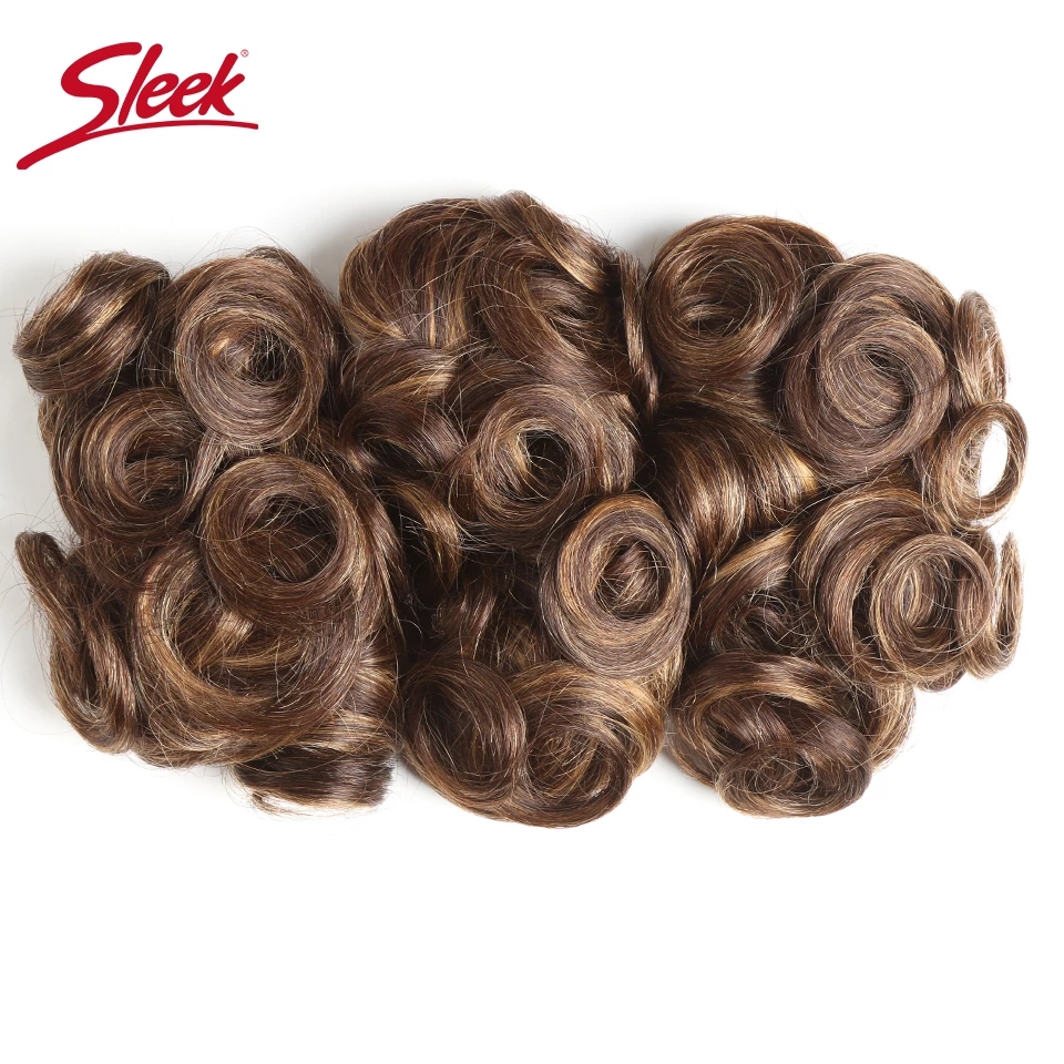 บราซิล Curly เส้นผมมนุษย์สีบลอนด์27 #30 #33 # สีแดง Burg Double Drawn Narural Remy สีน้ำตาล P4/30ชุด3Pcs Lot