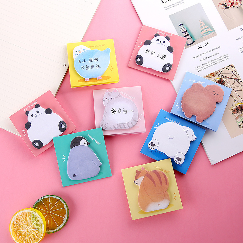 Ellen Brook 1 Cái Dễ Thương Kawaii Động Vật Giấy Dán Ghi Chú Notepad Ghi Nhớ Miếng Lót Văn Phòng Học Cung Cấp Văn Phòng Phẩm Gấu Trúc Mèo Miếng Dán