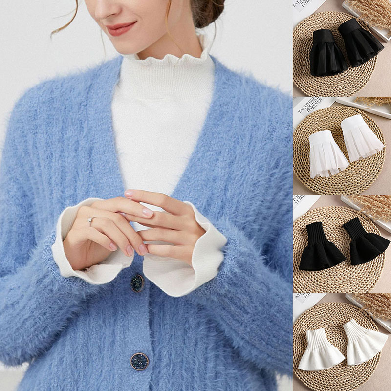 Женские искусственные рукава, одинаковые черно-белые трехмерные кружевные манжеты, искусственные рукава, кружевные манжеты, шерстяные манжеты, аксессуары