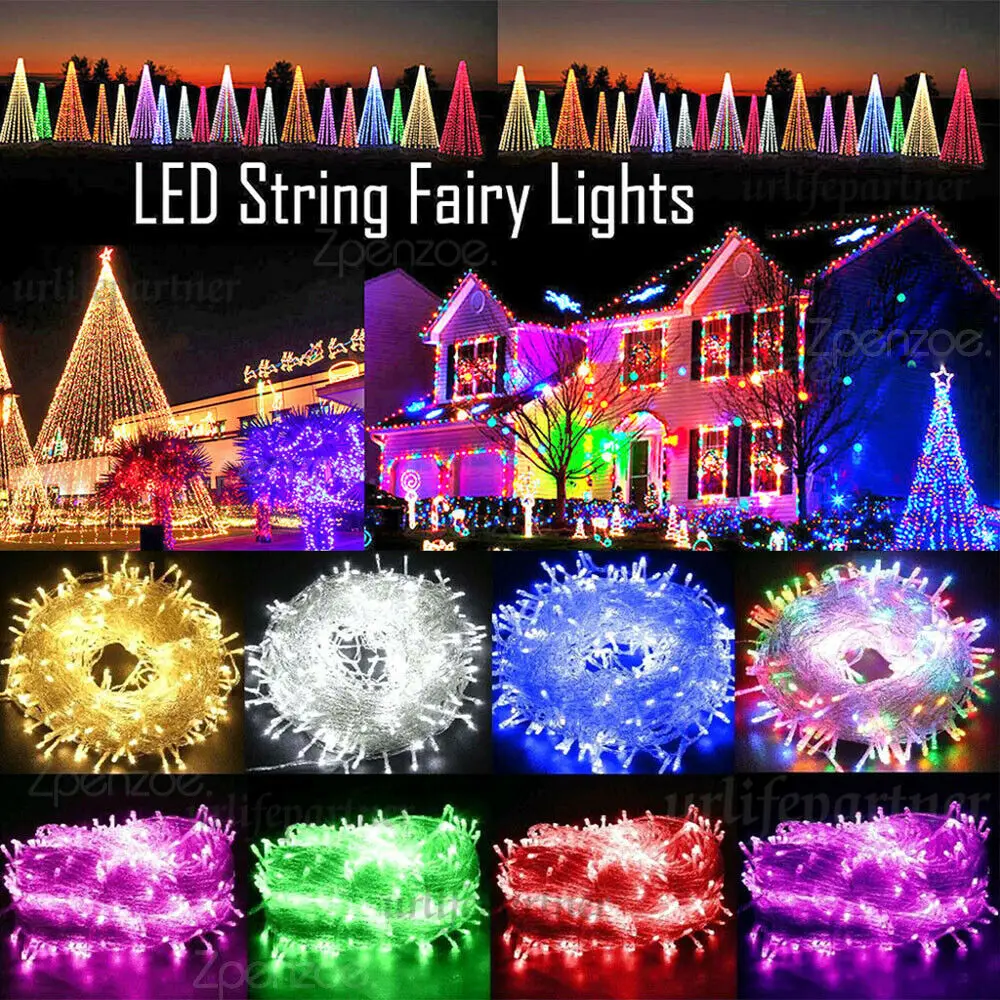 LED ガーランドストリングライト 20 メートル 10 メートル 5 メートル 2 メートルクリスマスツリー結婚式の装飾防水フェアリーライト屋内屋外バッテリー駆動