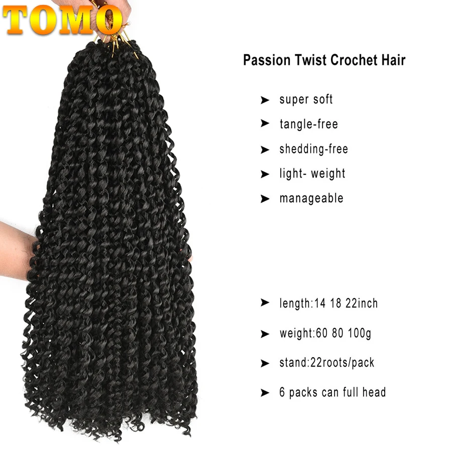 TOMO Niềm Đam Mê Xoắn Tóc 14 18 22 Inch 22 Rễ Ombre Sóng Nước Móc Tóc Dài Bohemian Tổng Hợp Bện Tóc phần Mở Rộng