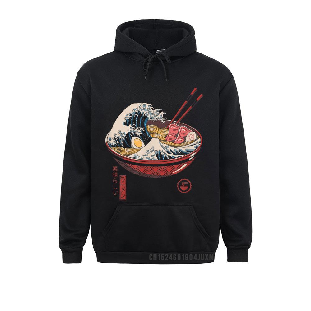 Kelompok Besar Ramen Gelombang Berkerudung Atasan T-Shirt Pria Kaus Diskon Musim Gugur Lengan Panjang Hoodie Siswa Pakaian Kustom