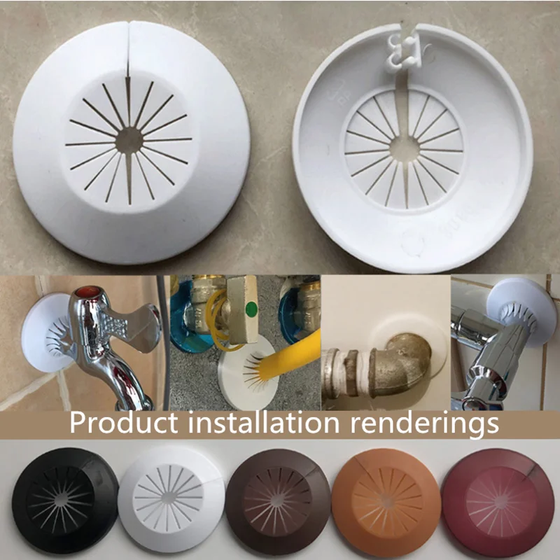 Tapa de plástico para orificio de pared, conducto redondo, válvula de tubería, placa a presión, accesorios de cubierta embellecedora para grifo de cocina, 1 Uds.