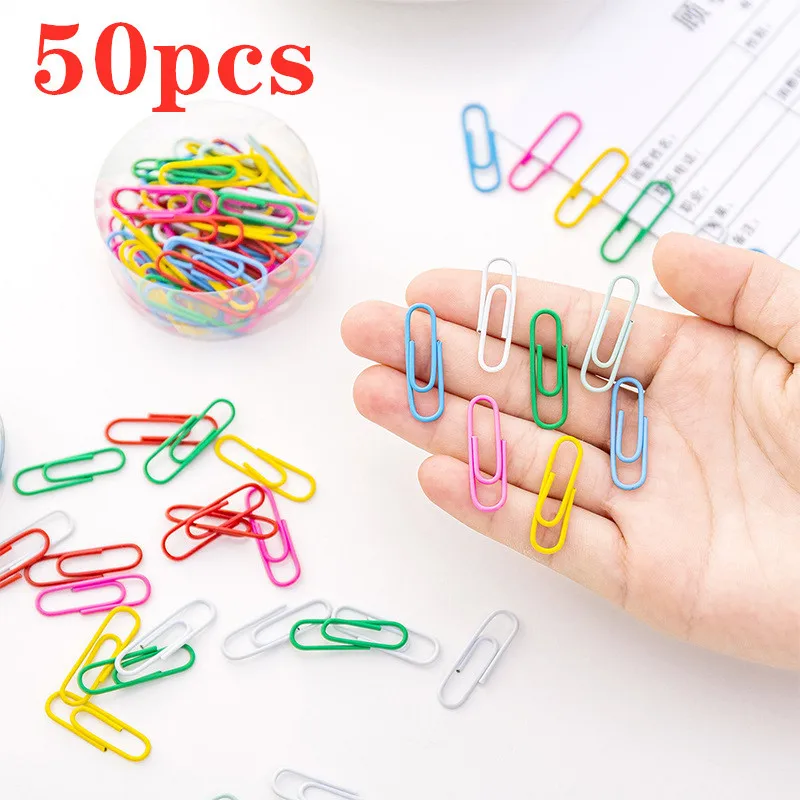 50pc 다채로운 종이 클립 금속 마킹 책갈피 레이블 기호 티켓 홀더 핀에 대 한 종이 편지지 클립 학교 사무 용품