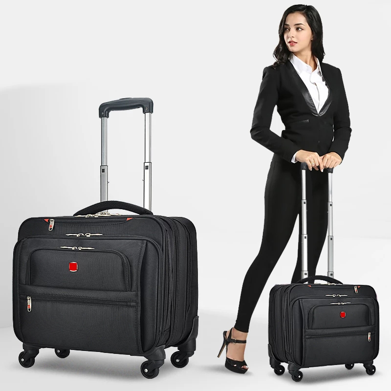Maleta con ruedas multifunción de tela Oxford, caja con ruedas universal para ordenador de 18 pulgadas, equipaje rodante para viajes de negocios