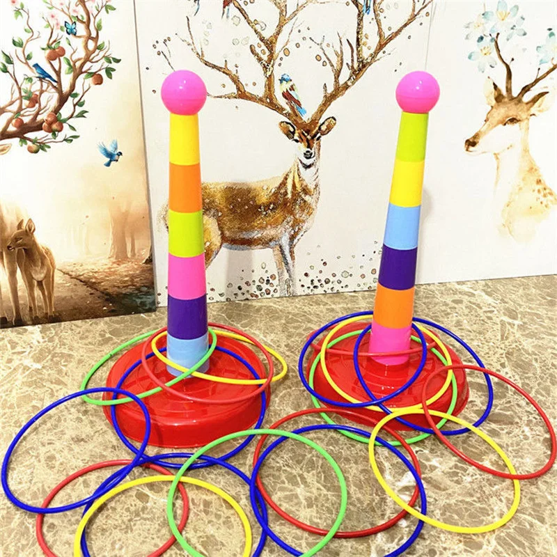 Trẻ Em Xếp Chồng Lớp & Ném Vòng Vòng Tròn Trò Chơi Bé Ngoài Trời Đầu Gia Cố Đồ Chơi Vui Nhộn Bộ Cha Mẹ-Con Họ Vòng Nhẫn tung Đảng