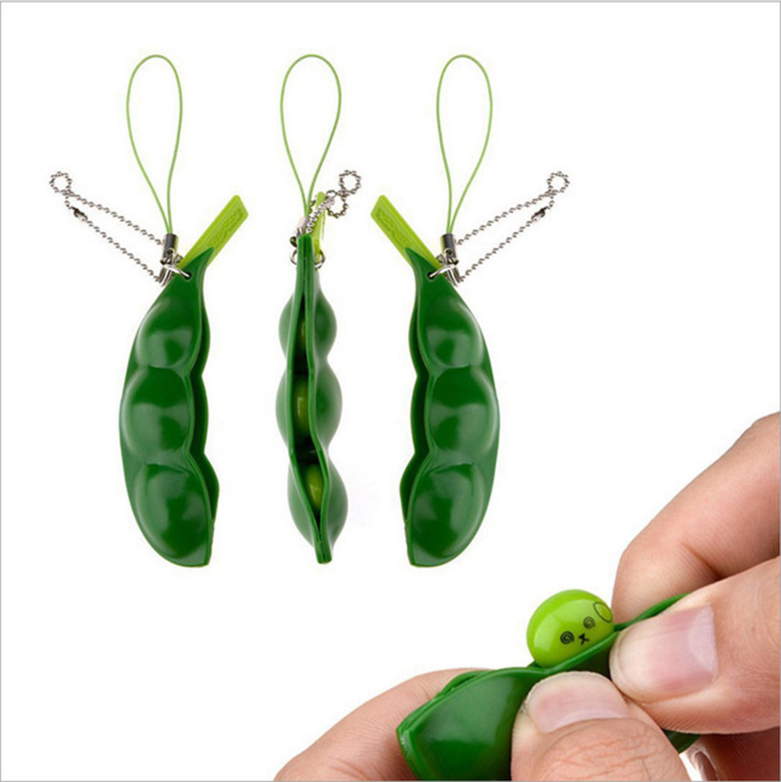 Игрушки-непоседы, декомпрессионные игрушки Edamame, антистресс, игрушка-поппер, бесконечный арахис, горох, фасоль, брелок, непоседа, мягкая декомпрессия
