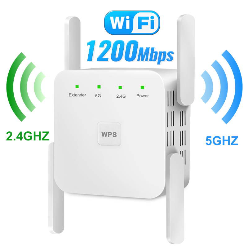 Repetidor WiFi 5G amplificador Wifi extensor de señal Wifi red amplificador Wi fi 1200Mbps 5 Ghz repetidor Wi-Fi inalámbrico de largo alcance