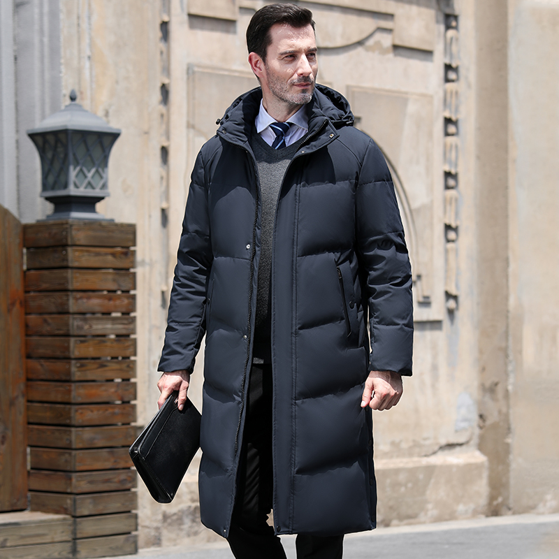 2022 neue Männer Verdickte Unten Jacke -30 Winter Warme Daunen Mantel Jacke Männer Mode Lange Weiße Ente Mit Kapuze unten Parkas Plus Größe 4XL