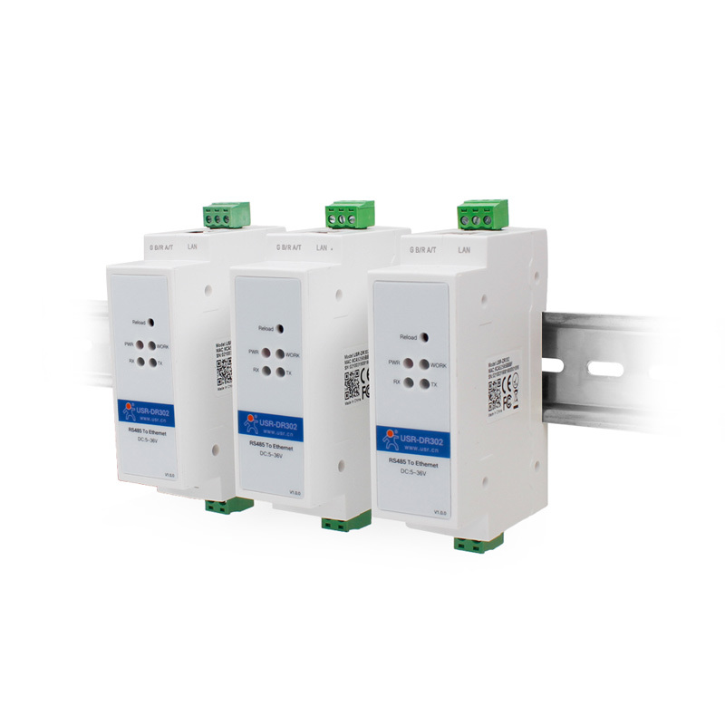 USR-DR302 trilho din serial rs485 para ethernet tcp módulo de servidor ip conversor ethernet modbus rtu para unidade modbus tcp