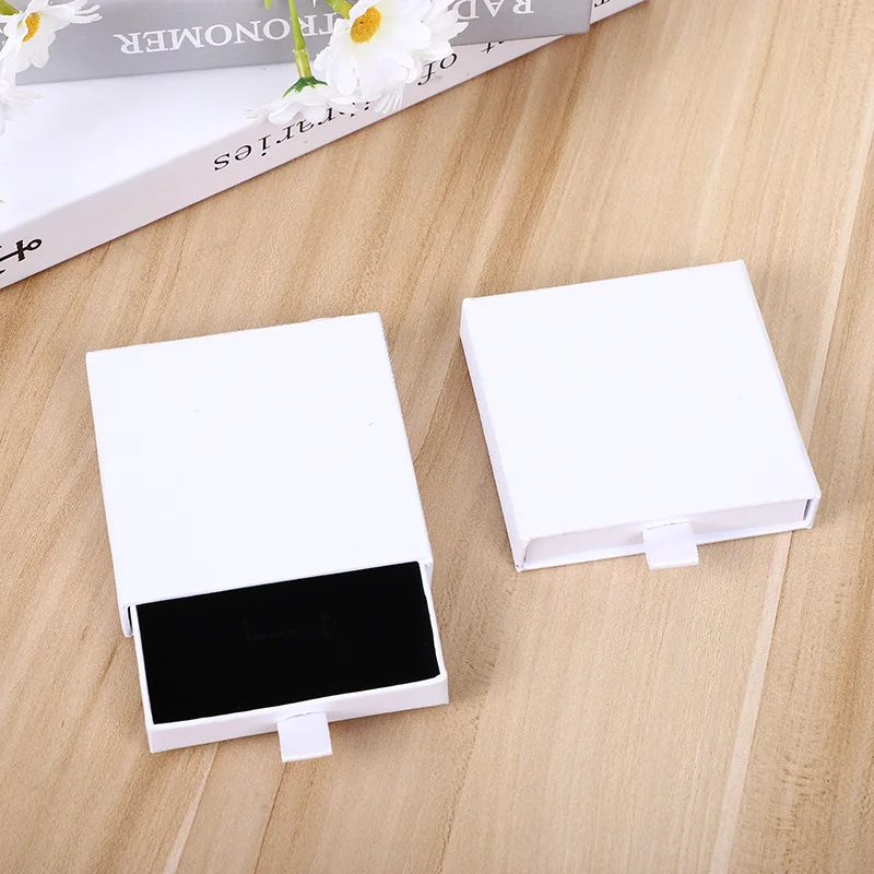 10 ชิ้นใหม่มาถึงบางกระดาษคราฟท์ลิ้นชักเครื่องประดับบรรจุภัณฑ์บัตรอวยพรสร้อยคอสร้อยข้อมือของขวัญแพคเกจกล่อง Dropshipping