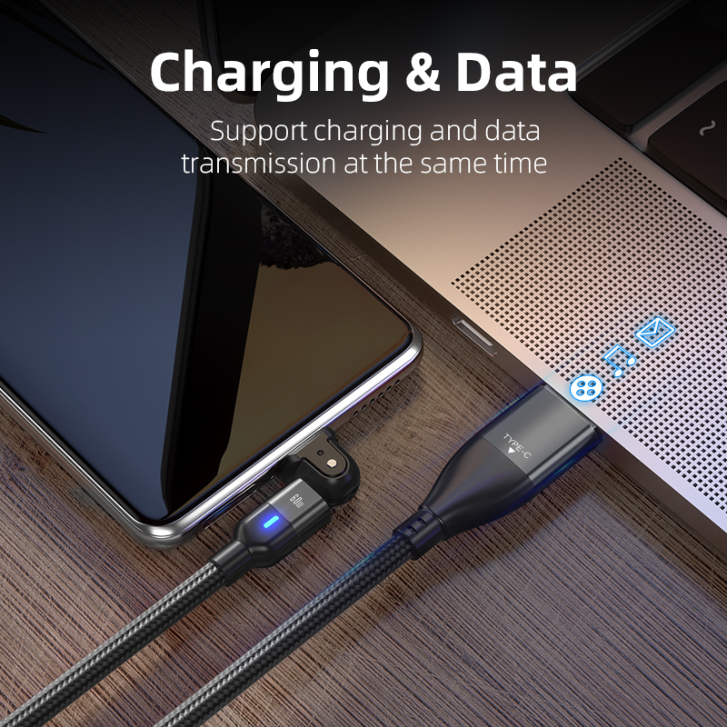 Kabel USB Tipe C 3 In 1 Ke Kabel USB Tipe C Pengisian Cepat untuk iPhone Samsung PD 60W Pengisian Cepat Kabel USB 360 ° untuk Perangkat Tipe C