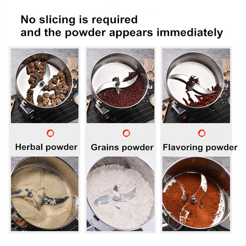 4500 グラム商業穀物グラインダー高速 4500 ワットシリアル医薬品材料スパイスパウダークラッシャーステンレス鋼コーヒーグラインダー