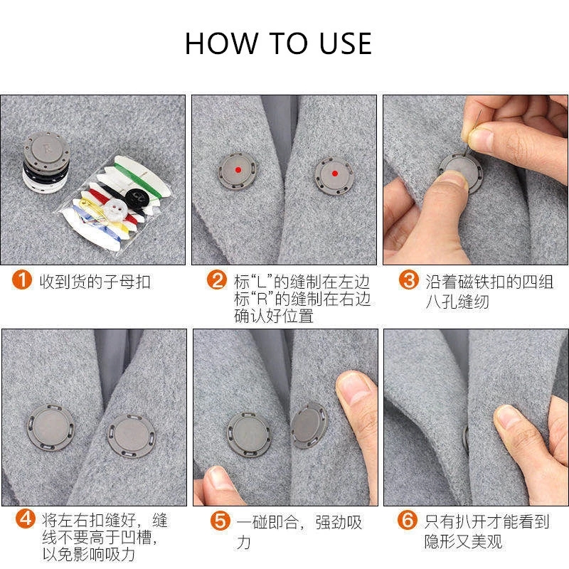 22Mm/26Mm PVC Vô Hình Siêu Từ Khóa Hít Chặt Nút Áo Liền Quần Túi Kèm Áo Thêu Sò Tự Làm